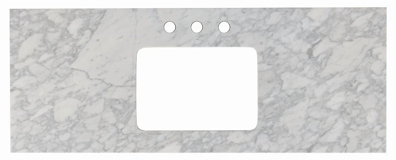 47,5 po. W 18,25 po D Stone Top En Bianca Carara Couleur Pour 3H8-po. Robinet AI-17456