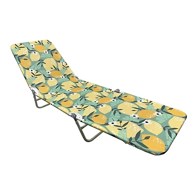 Chaise longue de plage en tissu, citron