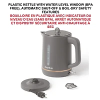 Starfrit Electric Kettle - Caledonia Collection - 1.7L Capacity - Water Level Indicator - 1500W – Grey