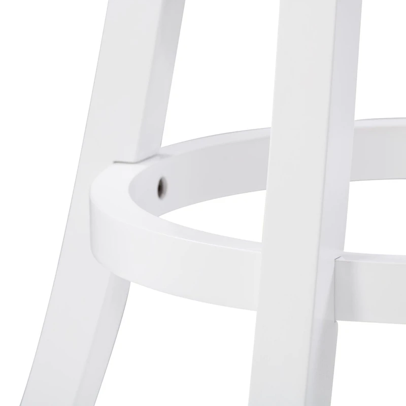 Lot de 2 tabourets de bar pivotants d'intérieur CorLiving Winston blancs avec assise en similicuir et dossier haut à lattes verticales