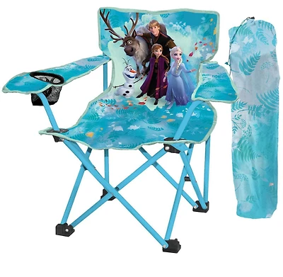 Chaise de camping en polyester Disney La Reine des Neiges 2 avec porte-gobelet et sac de transport pour enfants