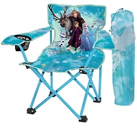 Chaise de camping en polyester Disney La Reine des Neiges 2 avec porte-gobelet et sac de transport pour enfants