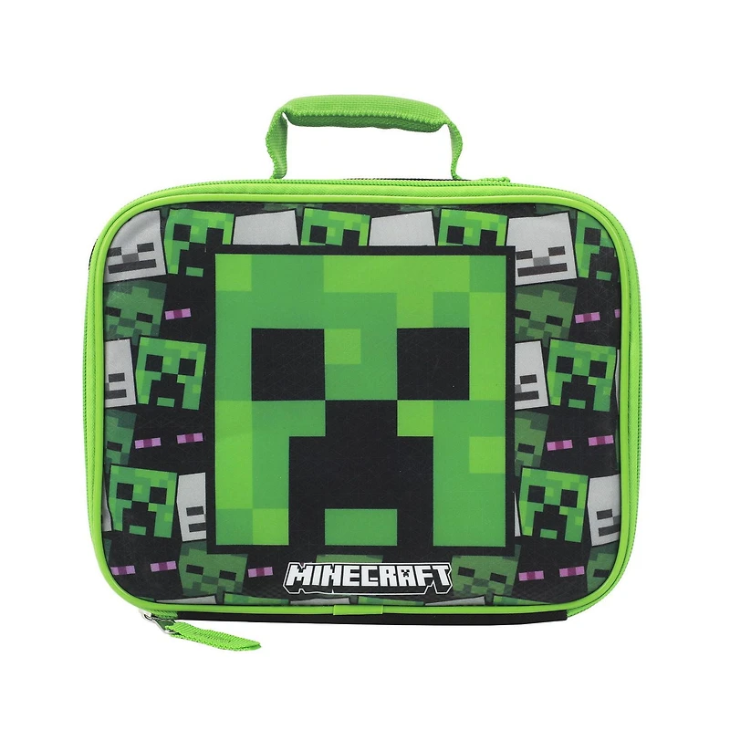 Minecraft Creeper Insulated Lunch Bag 7.5" x 9.5" x 4"