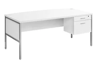 Monarch Specialties  Bureau, 72"l, Bureau À Domicile, Travail, Ordinateur Portable, Qualité Commerciale, Tiroir De Rangement De Fichiers, Stratifié Blanc, Métal Argenté, Contemporain, Moderne