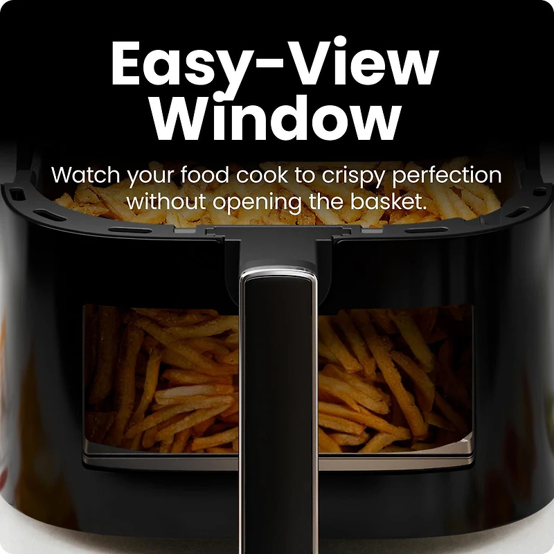 Friteuse à air Chefman TurboFry Touch 5.5L (6-Qt) Easy-View avec 4 préréglages de cuisson et bouton Hi-Fry 235°C (450°F) - Noir, Nouveau
