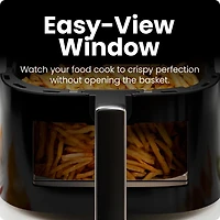 Friteuse à air Chefman TurboFry Touch 5.5L (6-Qt) Easy-View avec 4 préréglages de cuisson et bouton Hi-Fry 235°C (450°F) - Noir, Nouveau