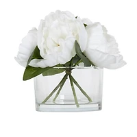 Fausses Pivoines Pascal Dans Un Vase En Verre de hometrends 19 cm h x 19 cm d