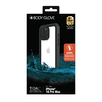 Body Glove Tidal Waterproof Case for iPhone 16 Pro Max - Black/Clear