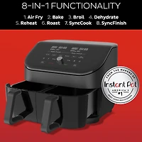 Instant Pot Vortex™ Plus Dual Air Fryer with ClearCook, 8QT, Black