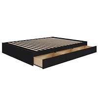 Lit rangement 3 tiroirs Corbo de Nexera, fini noir