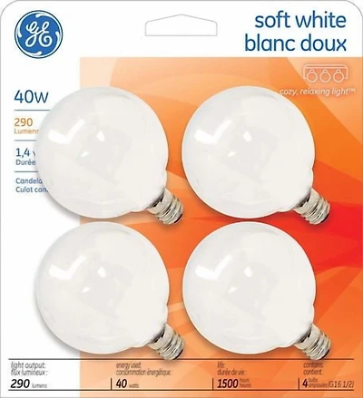 Lampes en blanc doux G16.5 de GE Lighting Canada de 40 W