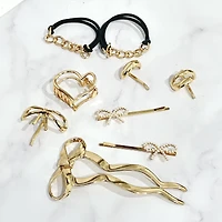 Scünci 2 Pk Gold Chain Ponytailers