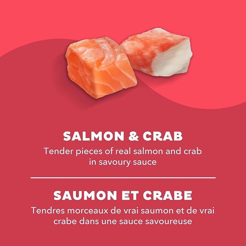 Meow Mix Tenders in Sauce with Real Salmon & Crab, Wet Cat Food, 78 g, Meow Mix TIS Salmon Crab