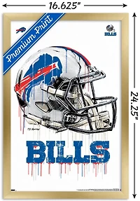 NFL Buffalo Bills - Drip Helmet 20 Wall Poster with Magnetic Frame, 22.375" x 34"