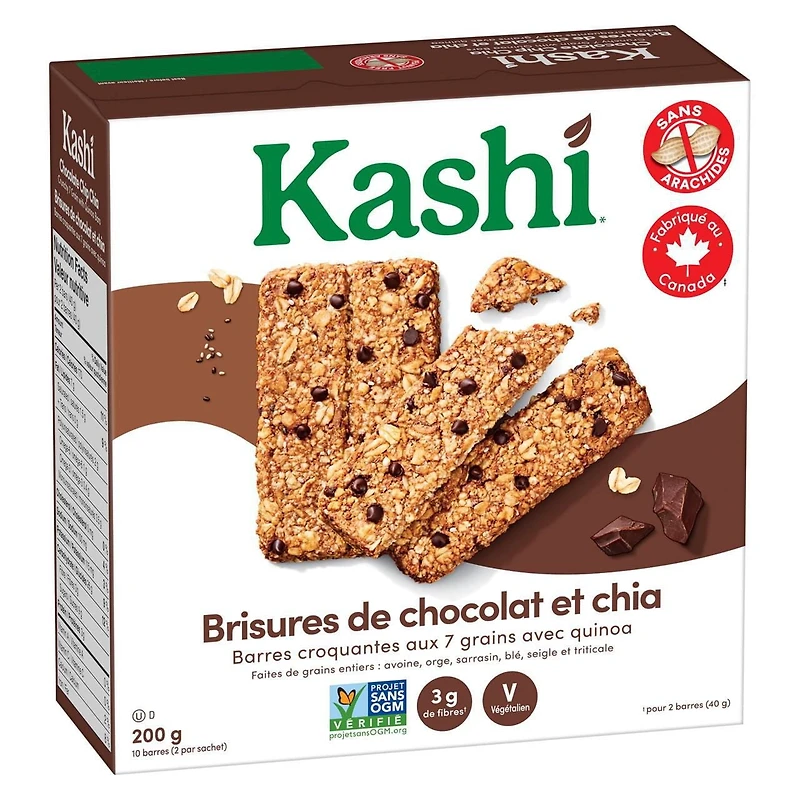 Kashi Seven Grain Chocolate Chip Chia  with Quinoa Bars, 210g, 10 bars