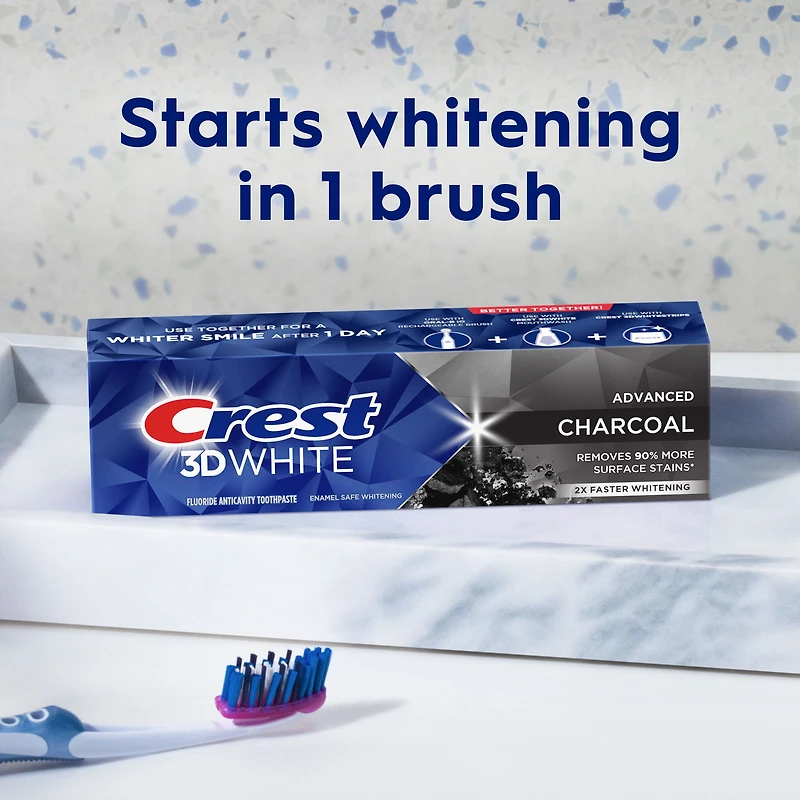 Crest 3D White Advanced Charcoal Whitening Toothpaste, 135 ml