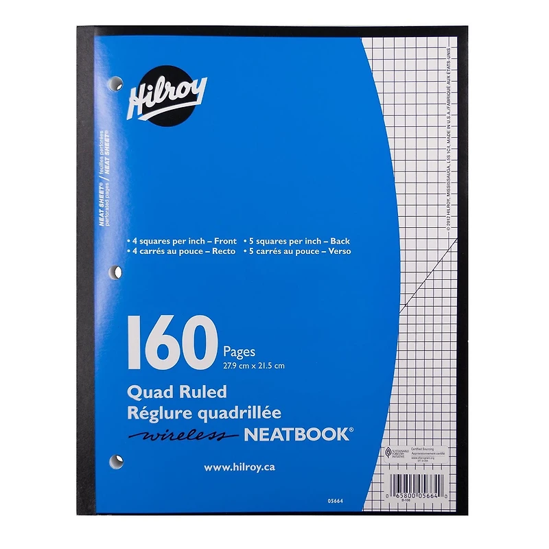Hilroy Cahier quadrillé Neatbook, cahier Cahier Neatbook quadrillé