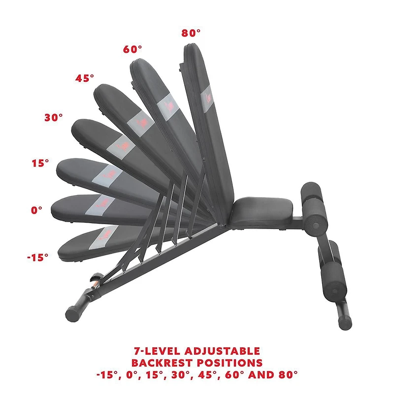 Sunny Health & Fitness Adjustable Incline / Decline Weight Bench - SF-BH620038