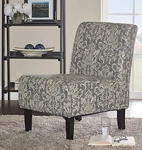 Chaise d'appoint en damassé gris Avondale