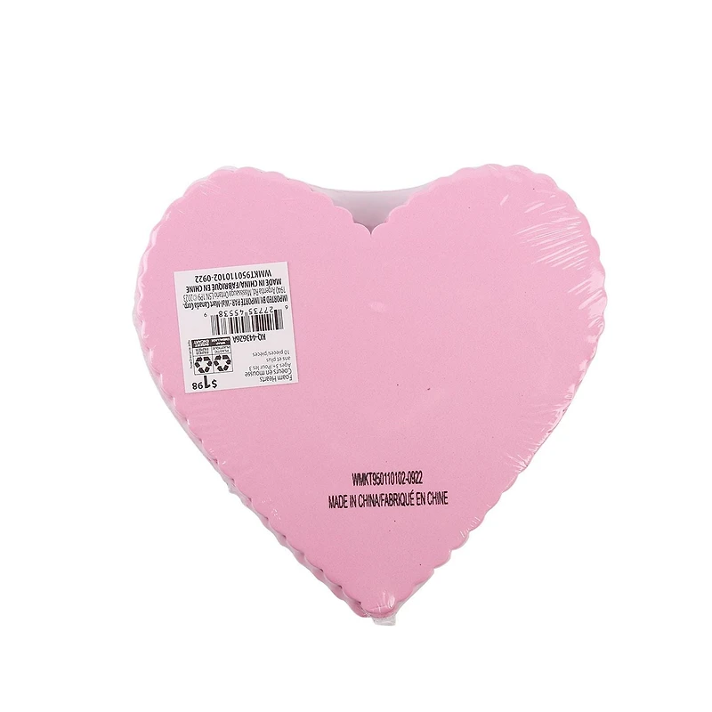 10 COEURS EN MOUSSE ROSE