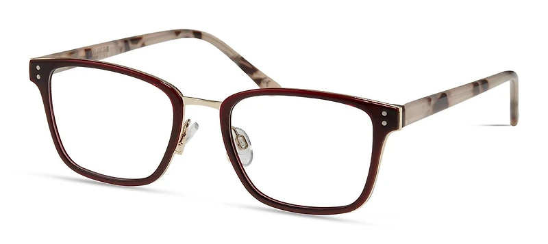 Colour Block Womens Prescription Eyeglasses, Vcwc20, Burgundy, 51-19-140