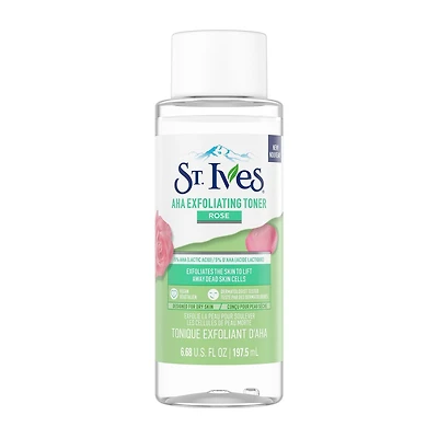 St. Ives Rose AHA Exfoliating Toner 197.5mL, Exfoliates to lift away dead skin cells