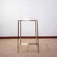 Lot de 3 tabourets de comptoir en acrylique transparent et doré – Heavenly Collection | Idéal pour îlot de cuisine ou salle à manger