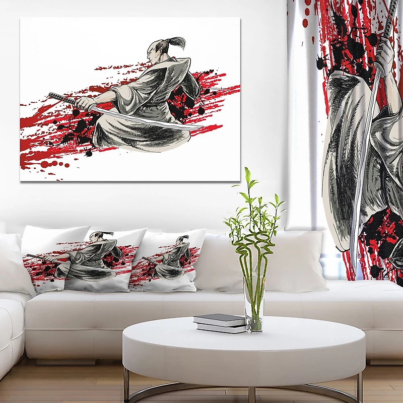 Design Art Japan Warrior Canvas Print