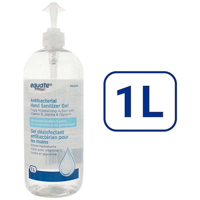 Gel désinfectant antibactérien pour les mains Equate 1 litre