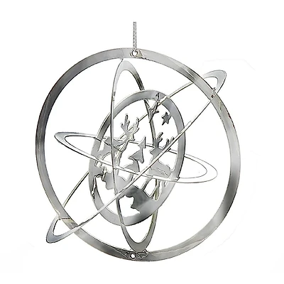 Christmas 3D Silver Metal Ornement Double Renne - Ensemble De 12