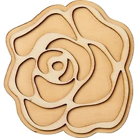 Surfaces en bois Plaid, forme 3D superposée non peinte, feuille, 10,2 x 10,2 cm
