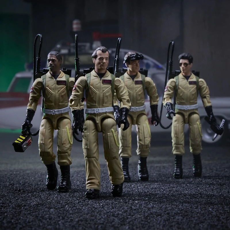 Ghostbuster Plasma Pack, coffret de 4 figurines de collection de 9 cm avec articulations à anneau caoutchouc, à partir de 4 ans