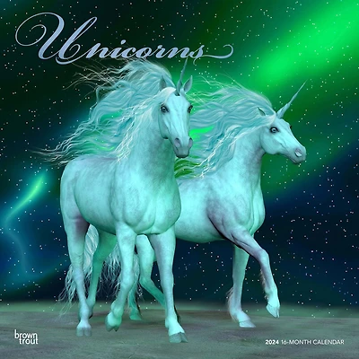BrownTrout Unicorns 2024 12x24 Inch Square Wall Calendar, 9781975465483