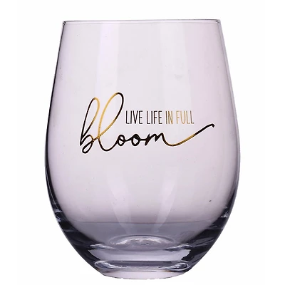 Brillant design Clear Stemless Wine Glass/ multi-purpose stemless wine glass