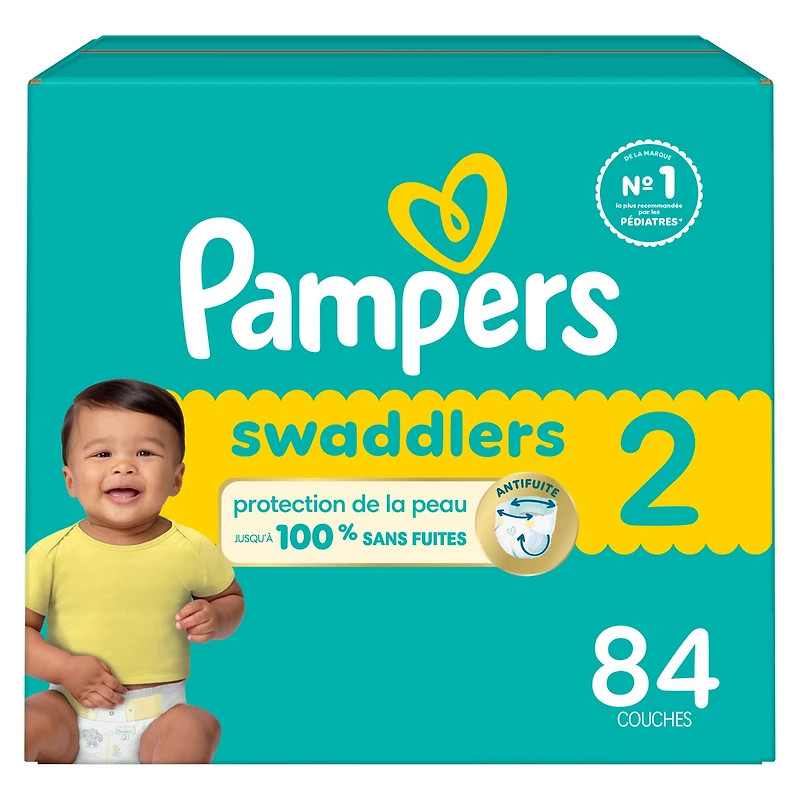 Pampers Swaddlers Diapers, Size 2 (10-22 lbs), Absorbent, Keeps Baby Dry and Comfortable, Skin Safe Disposable Baby Diaper