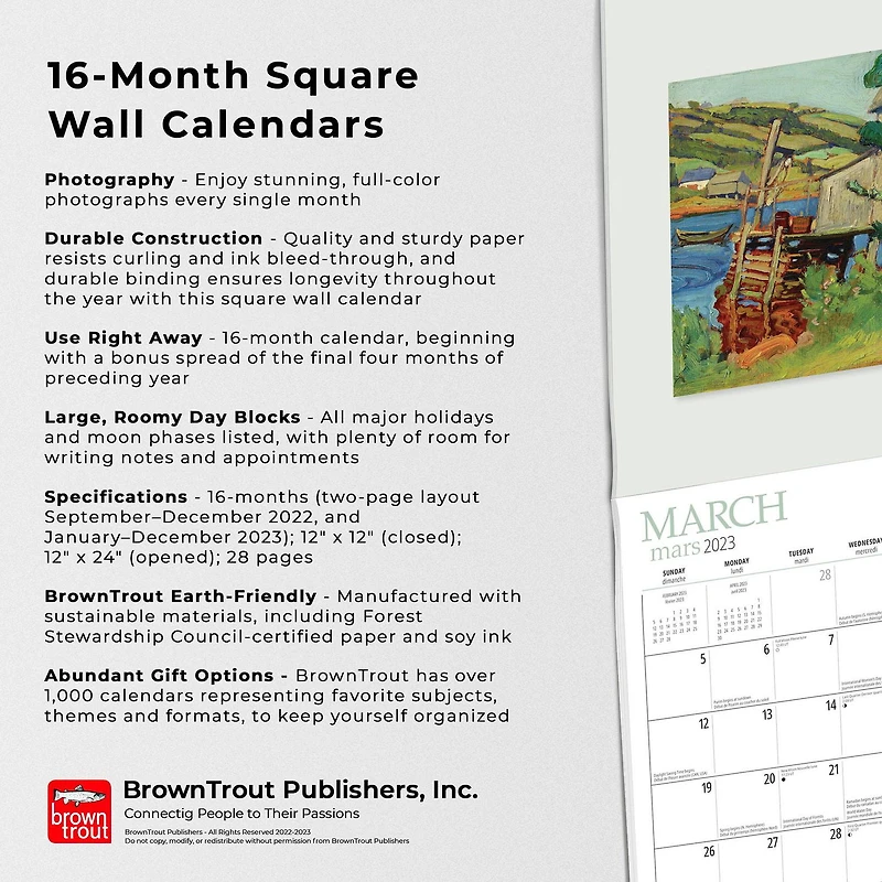 The Group of Seven AGO | 2023 12x24 Inch Square Wall Calendar
