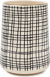 Thyme & Table Ceramic Utensil Holder, Cross Grid, Utensil Holder