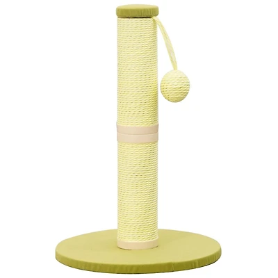 Home4Cat 17.1" Tall Dual-Function Recycled Paper Cat Scratching Post, Green, Playful & eco-friendly scratcher
