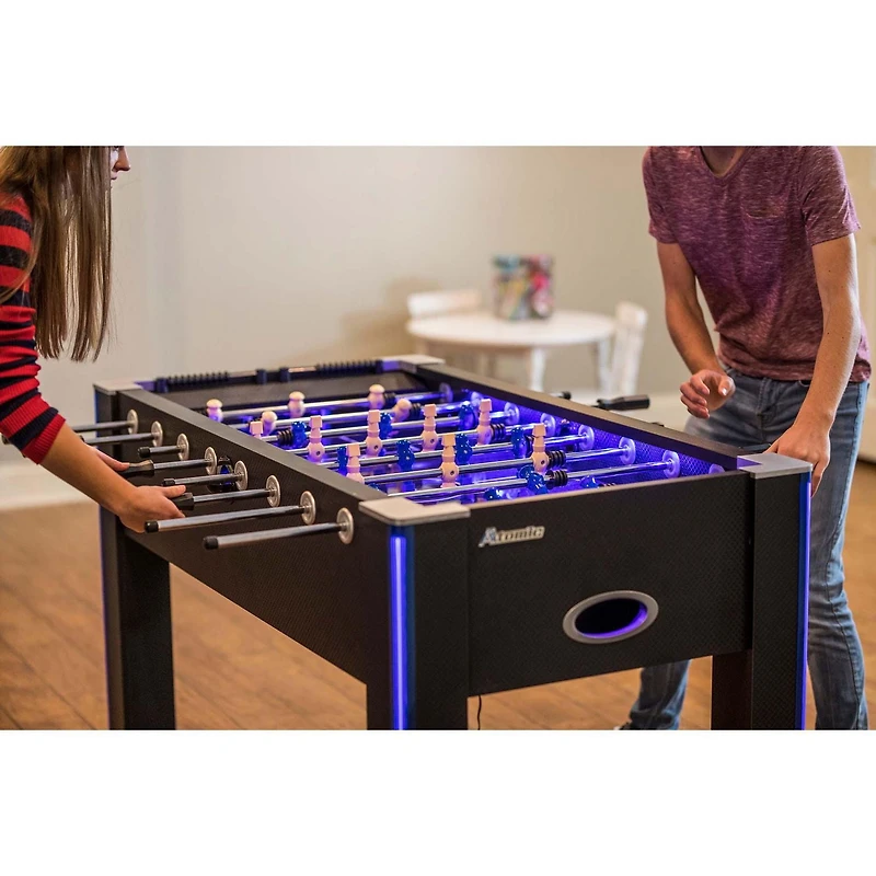ATOMIC 58" Azure LED Light Up Foosball Table Black