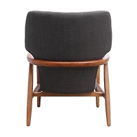 Plata Import Fabric Lounge Chair with Wood Legs