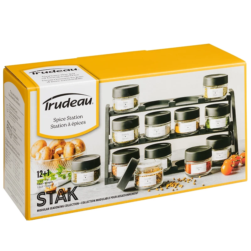 Trudeau STAK Rack à épice Modulaire - 12 Bouteille Verre, Rempli