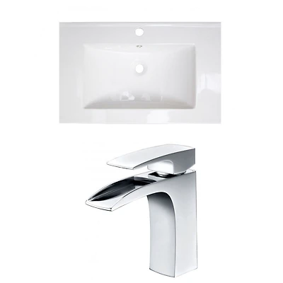 American Imaginations -in. W 3H8-in. Ceramic Top Set In White Color