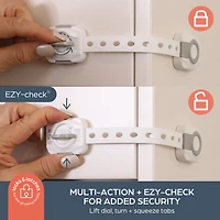 Loquet à sangle Dreambaby® Dial-It Adapta™ - paquet de 3 Sangles de sécurité super résistantes !