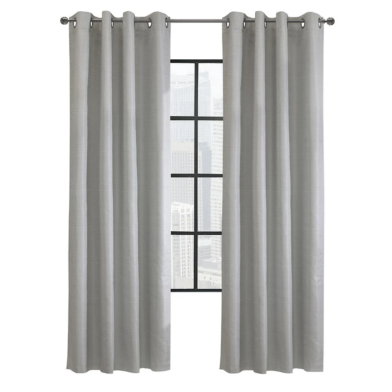 Silas 100% Blackout Grommet Curtain Panel Pair 52" x 95" each in Oyster