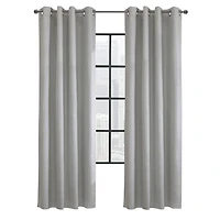 Silas 100% Blackout Grommet Curtain Panel Pair 52" x 95" each in Oyster
