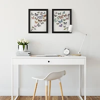 Set of Two Framed Under Glass Butterflies 8x10 - FRENCH NO BRAND IMPORT EX 2PK FRAMED BUTTERFLY