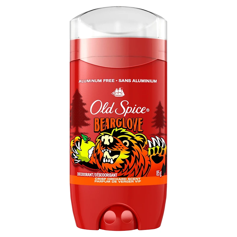 Old Spice Aluminum Free Deodorant for Men, 24/7 Freshness, Long Lasting Odor Protection, Legendary Fragrance, Bearglove, Crisp Orchard Scent, 85 g