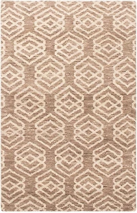 ECARPETGALLERY 5'2" x 8'0" Moroccan Tangier Hand-knotted Area Rug for Living Room, Dining Room and Bedroom in Brown