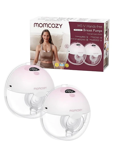 Momcozy électrique portable Tire-lait mains libres M5, double scellée avec 3 modes et 9 niveaux Tire-lait M5 2 Pack