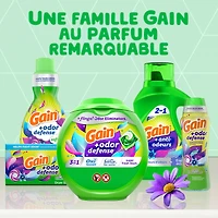 Détergent à lessive liquide Gain Odeur Defense, parfum Fraîcheur éclatante, 4,2 L, 100 brassées, 2 en 1, détergent à lessive liquide, compatible avec les laveuses HE